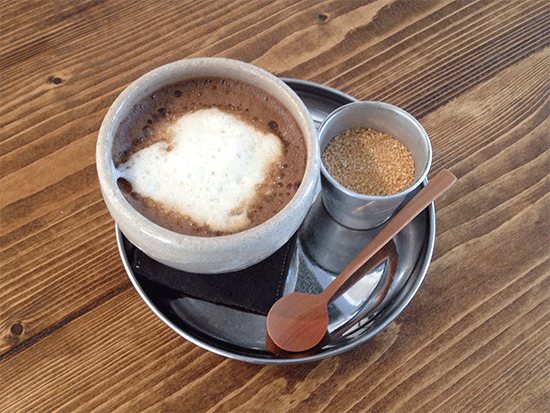 Brown rice soy latte